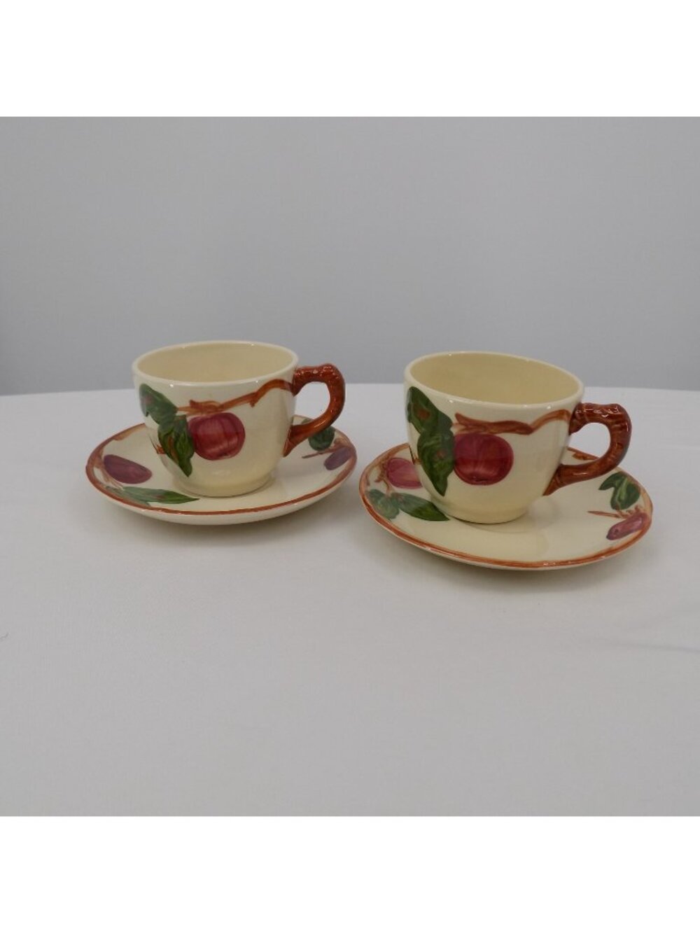 Set of 2 Franciscan Apple Cup & Saucer Set Mixed USA Backstamps Vintage